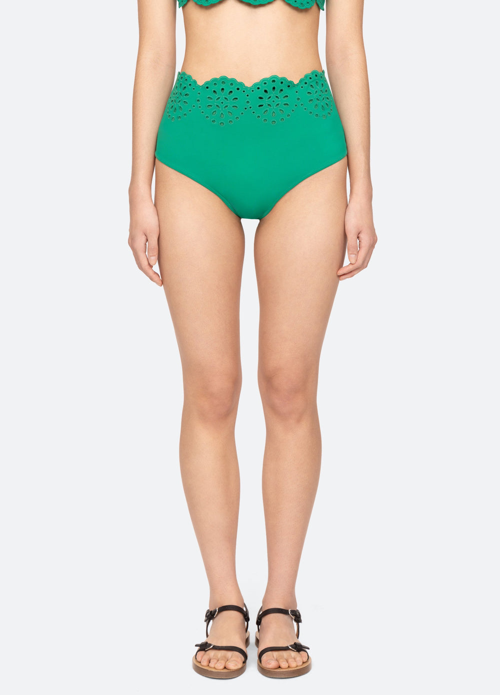 Mae Bikini Bottom Green|White