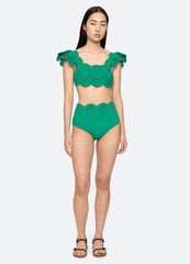Mae Bikini Bottom Green|White