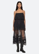 Arielle Dress Black|Cream