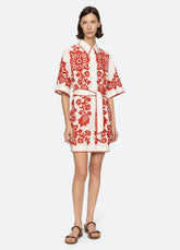 Liliana Shirt Dress Red|Sky