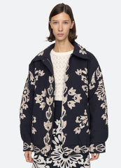 Liliana Quilted Jacket Navy|Red