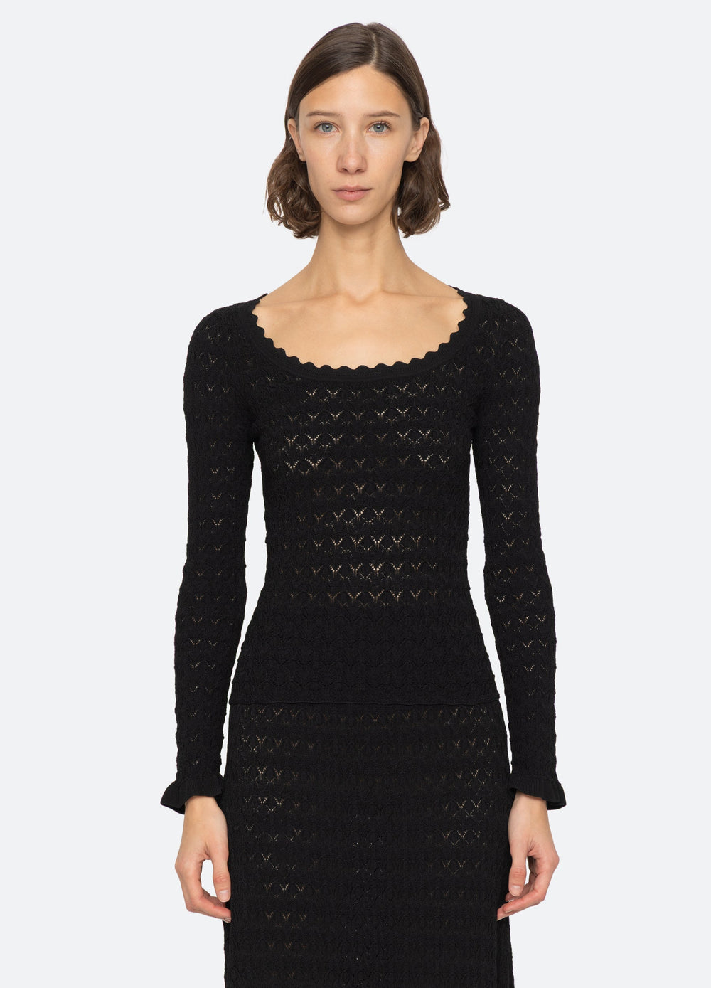 Rue L/S Top Black|Cream