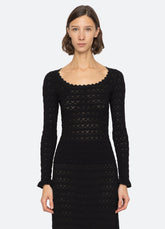 Rue L/S Top Black|Cream