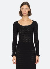 Rue L/S Top Black|Cream