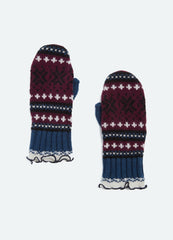 Linea Mittens Burgundy|Green