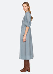 Anise S/S Dress Blue|Chartreuse