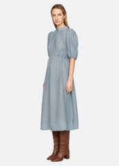 Anise S/S Dress Blue|Chartreuse