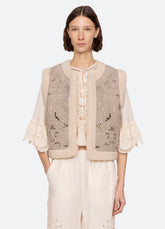 Ceci Vest Oatmeal|Black