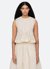 Fayetta Top Cream|Navy