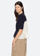 Mallory S/S Sweater Navy|Coffee