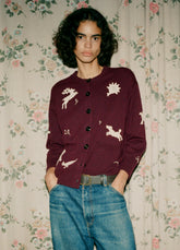 Mika Cardigan Burgundy|Navy