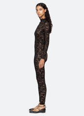 Lilian Catsuit Cream|Black