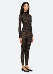 Lilian Catsuit Cream|Black