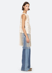 Priscilla Vest Cream|Black