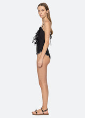 Camille Ruffle One Piece Black