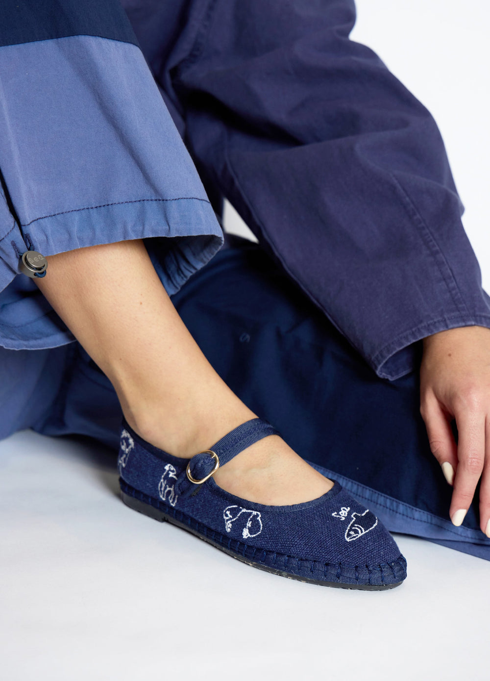 Demi Mary Jane Flats Navy
