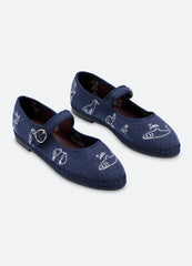 Demi Mary Jane Flats Navy