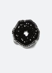 Pearl Scrunchie Black