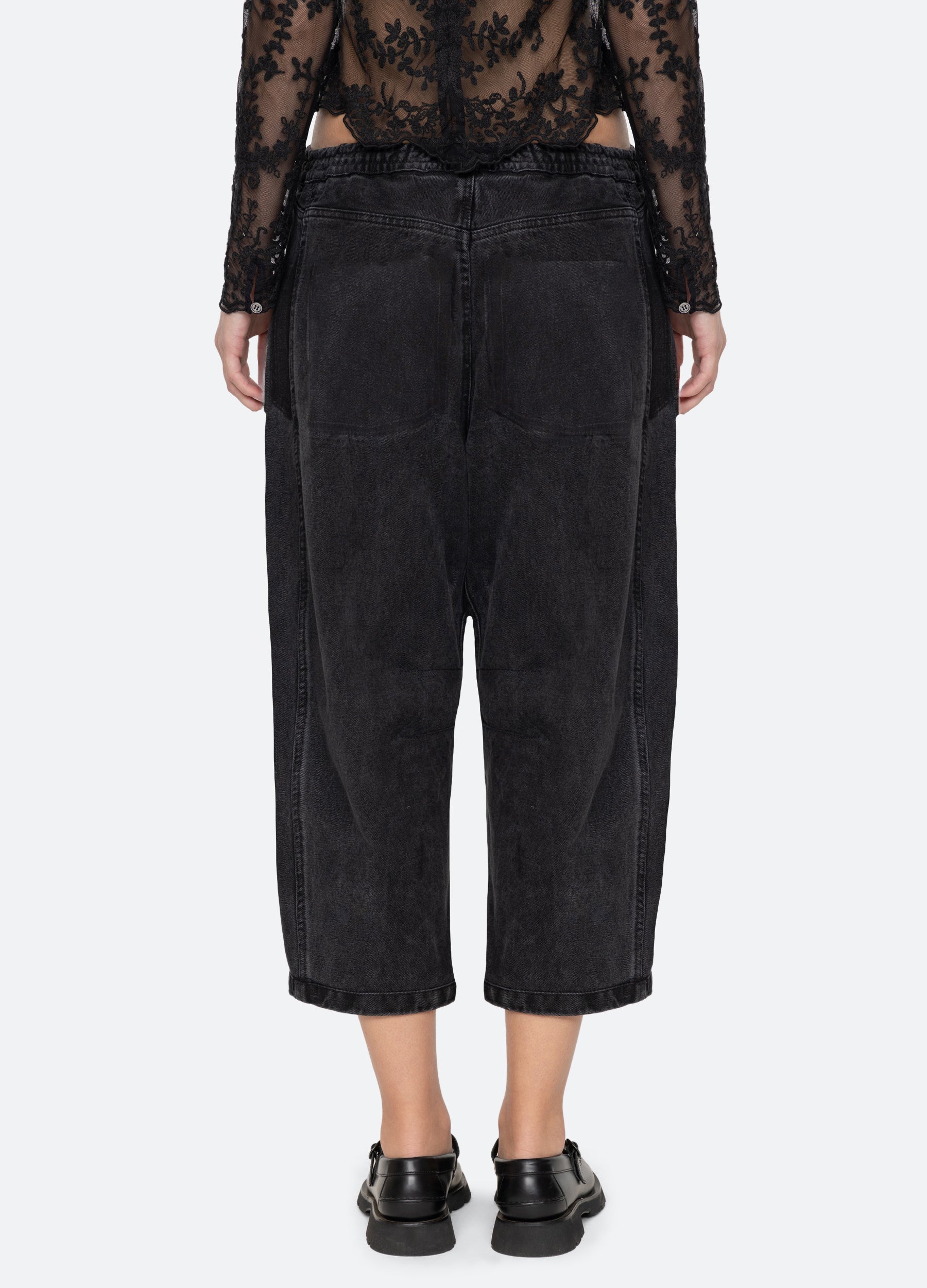 Oli Cropped Jeans Black|White