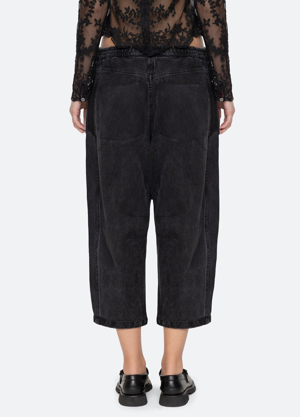 Oli Cropped Jeans Black|White