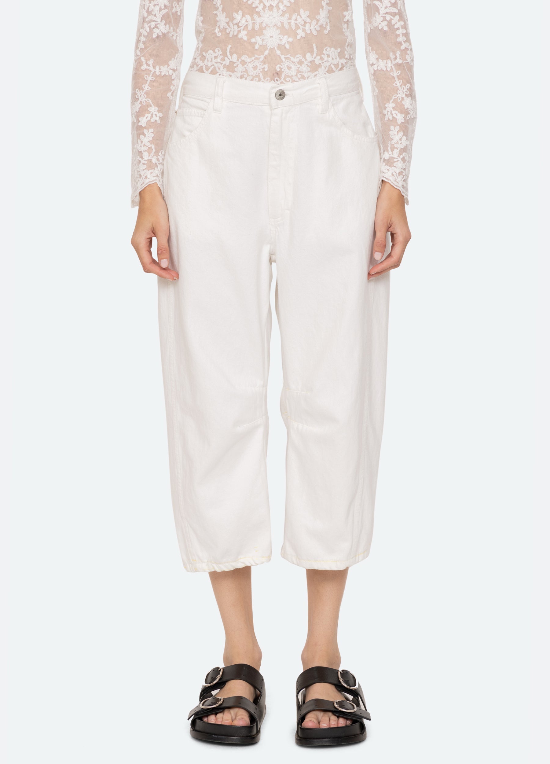 Oli Cropped Jeans Black|White