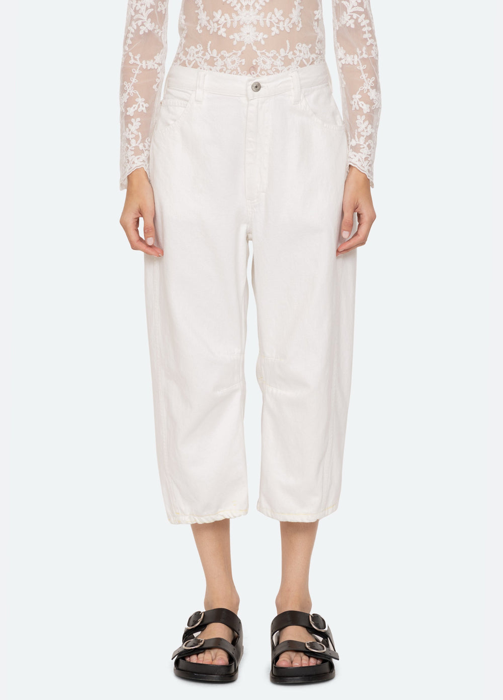 Oli Cropped Jeans Black|White