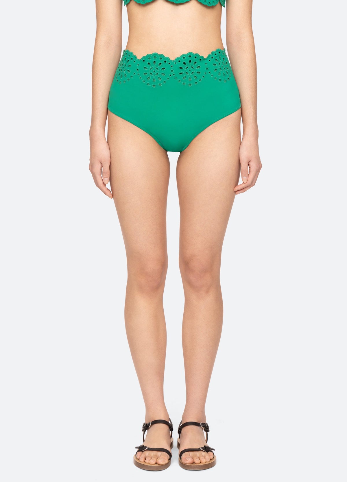 Mae Bikini Bottom Green|White