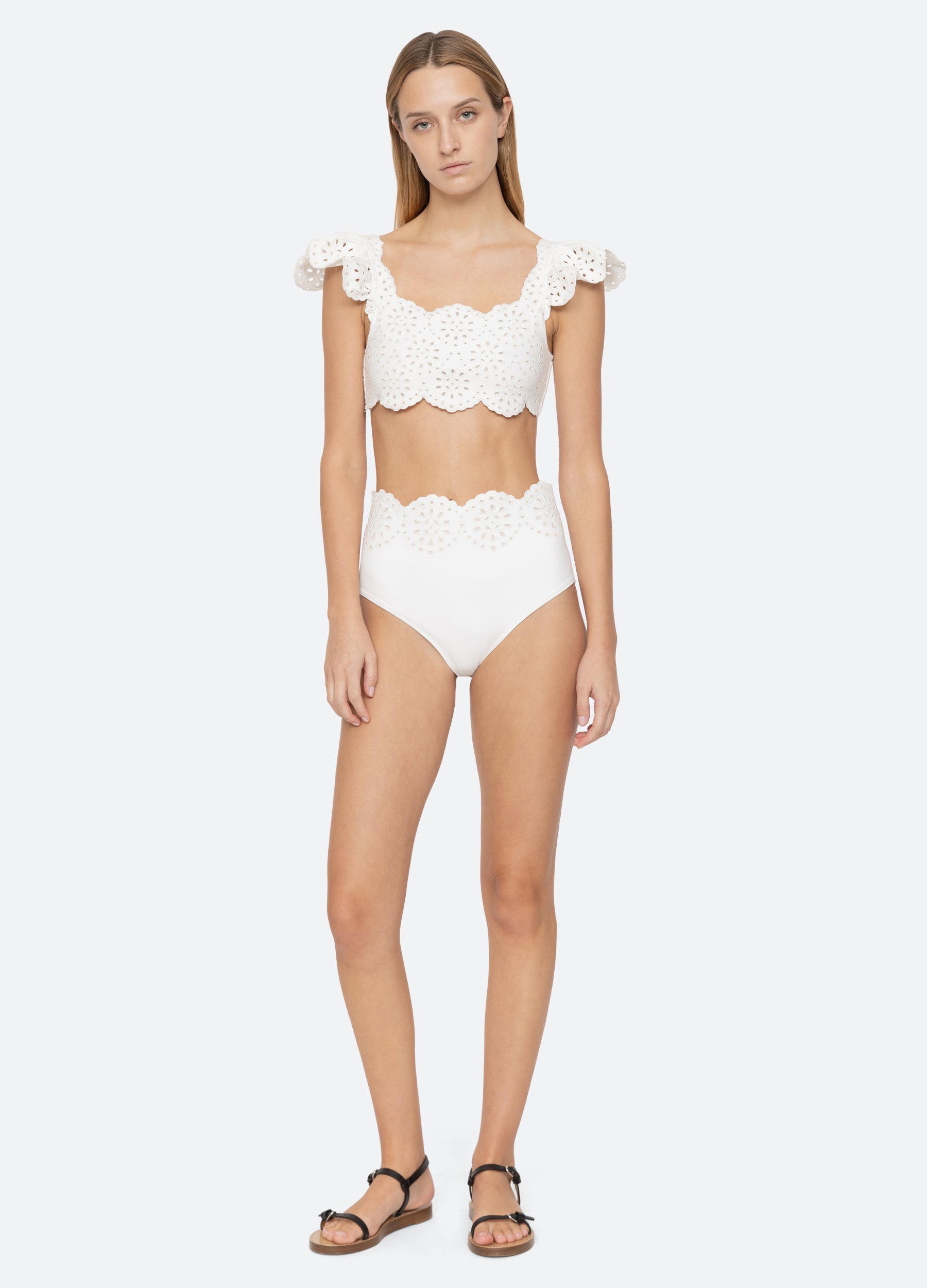 Mae Bikini Bottom Green|White