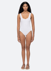 Shyla One Piece White|Navy
