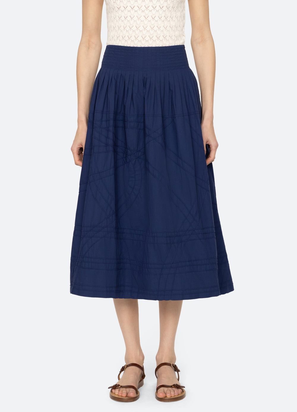 Camden Skirt Blueberry|White
