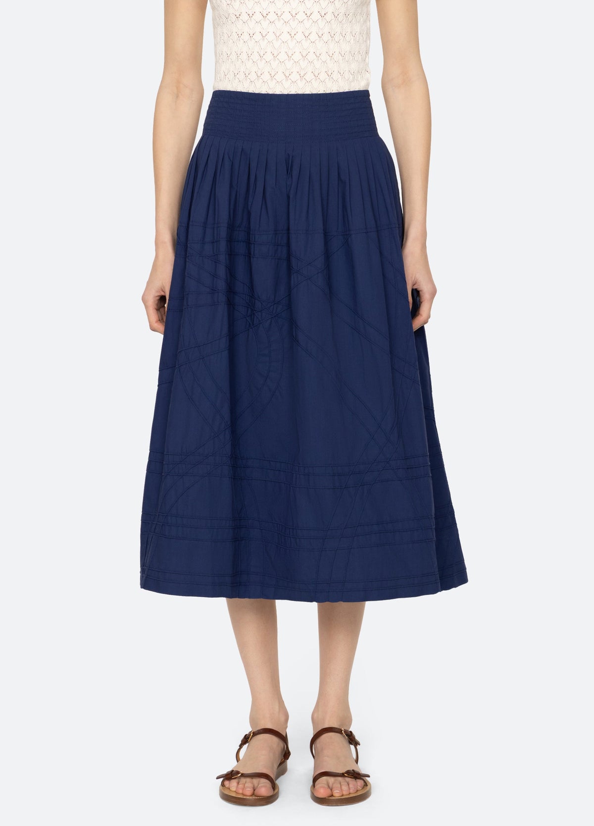 Camden Skirt Blueberry|White