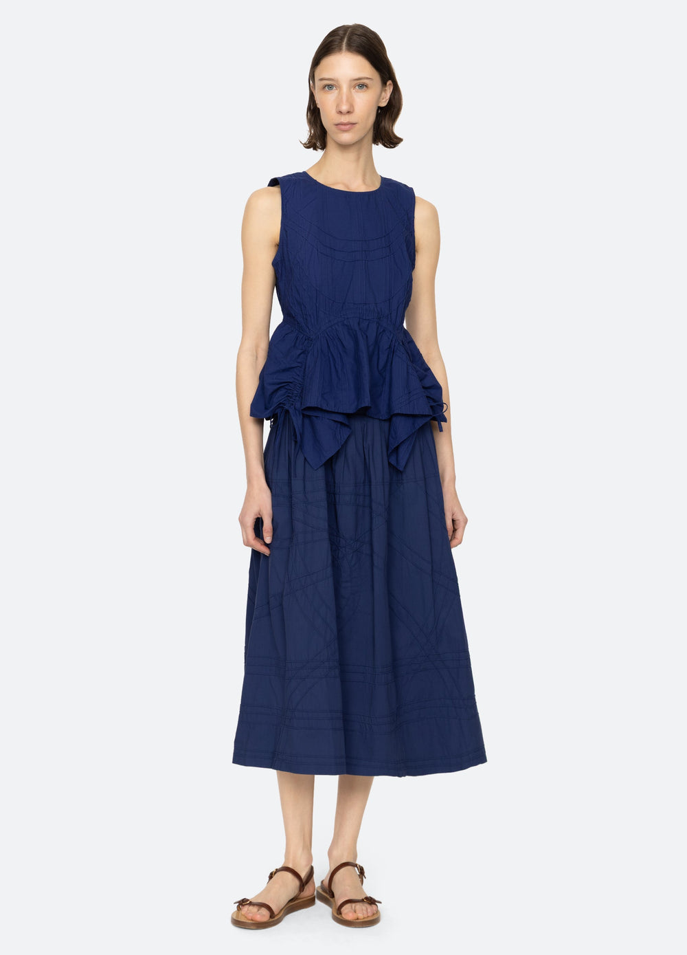 Camden Skirt Blueberry|White