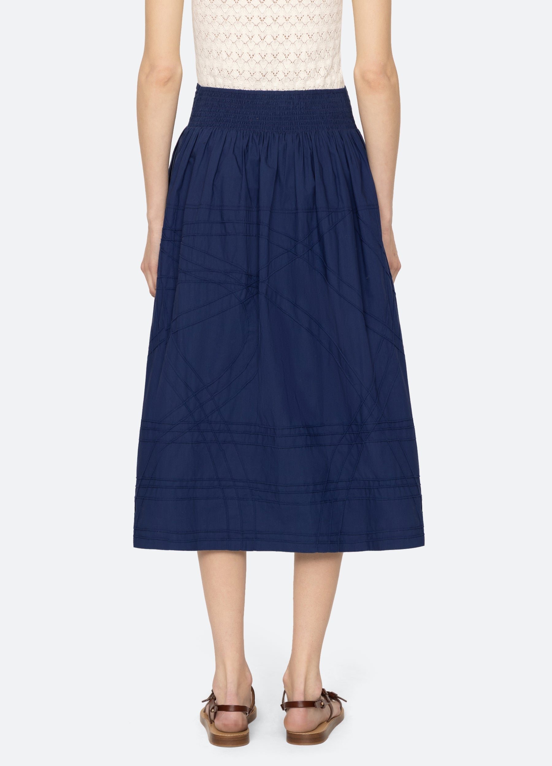 Camden Skirt Blueberry|White