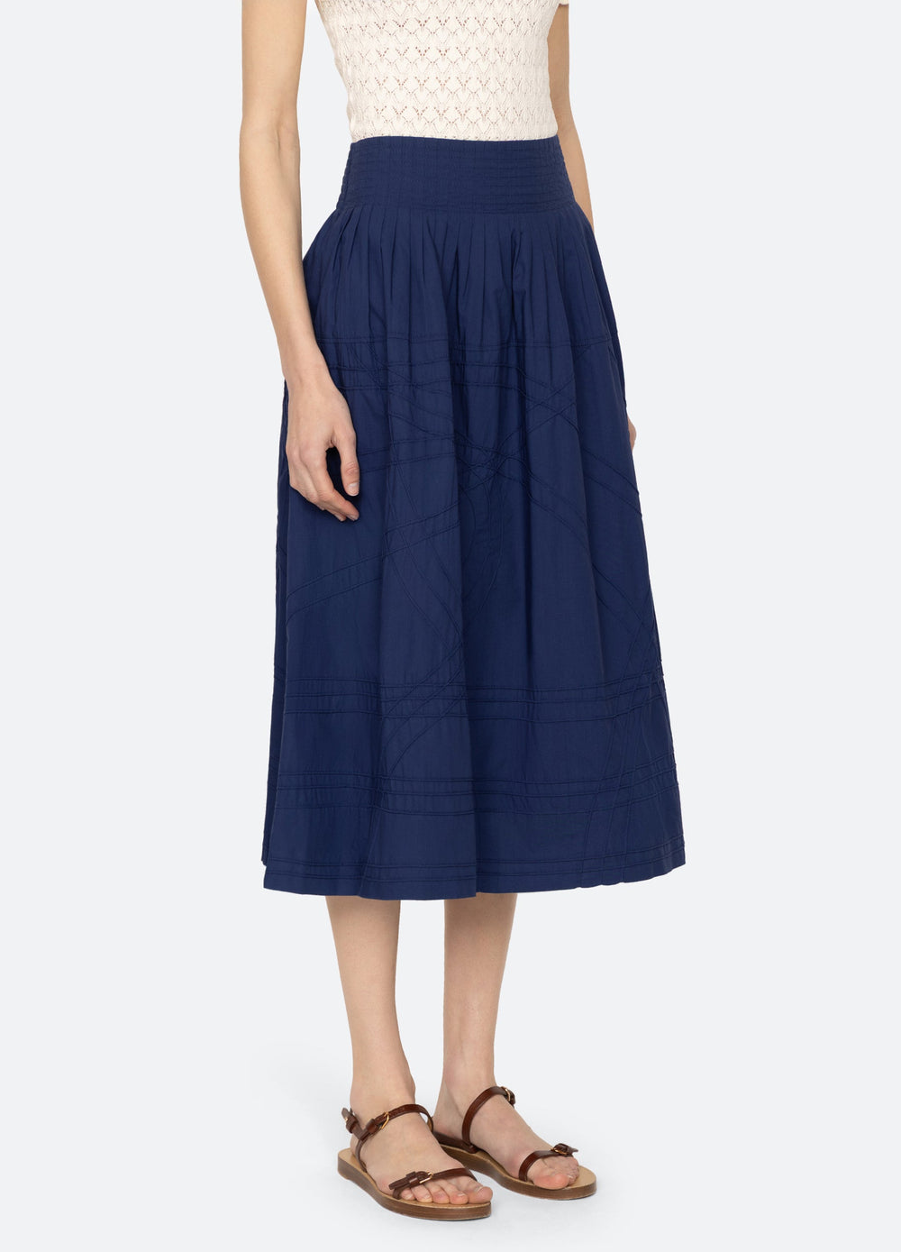 Camden Skirt Blueberry|White