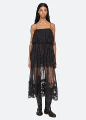 Arielle Dress Black|Cream