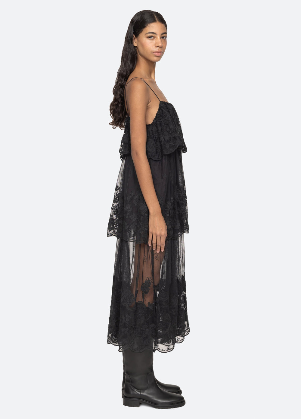 Arielle Dress Black|Cream