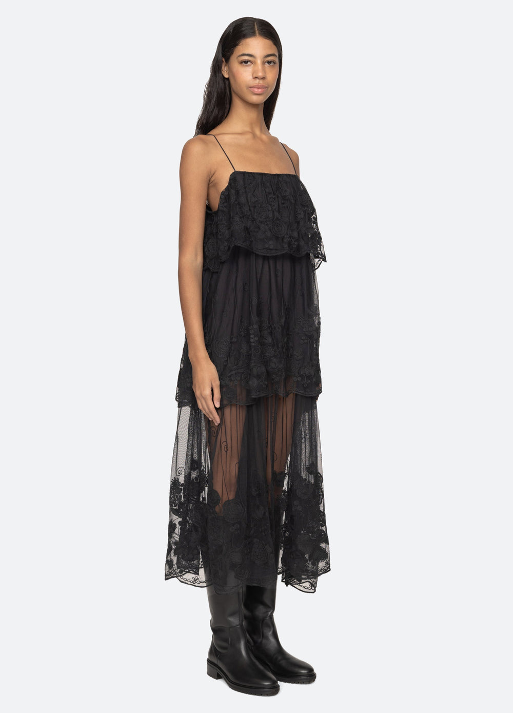 Arielle Dress Black|Cream