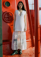 Arielle V-Neck Dress Cream