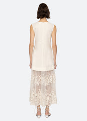 Arielle V-Neck Dress Cream