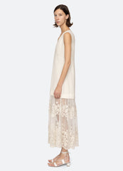 Arielle V-Neck Dress Cream