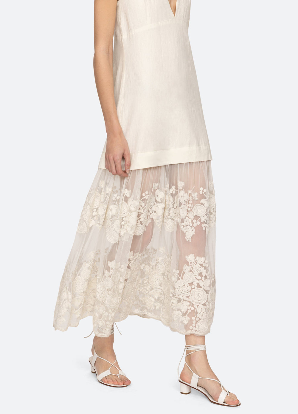 Arielle V-Neck Dress Cream