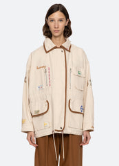 Carolyn Jacket Cream|Navy