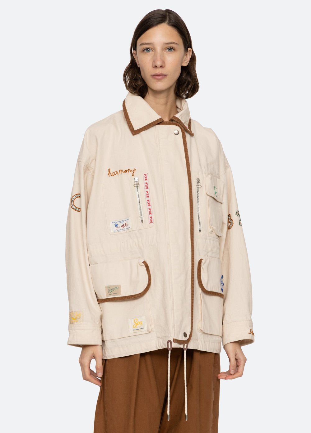 Carolyn Jacket Cream|Navy