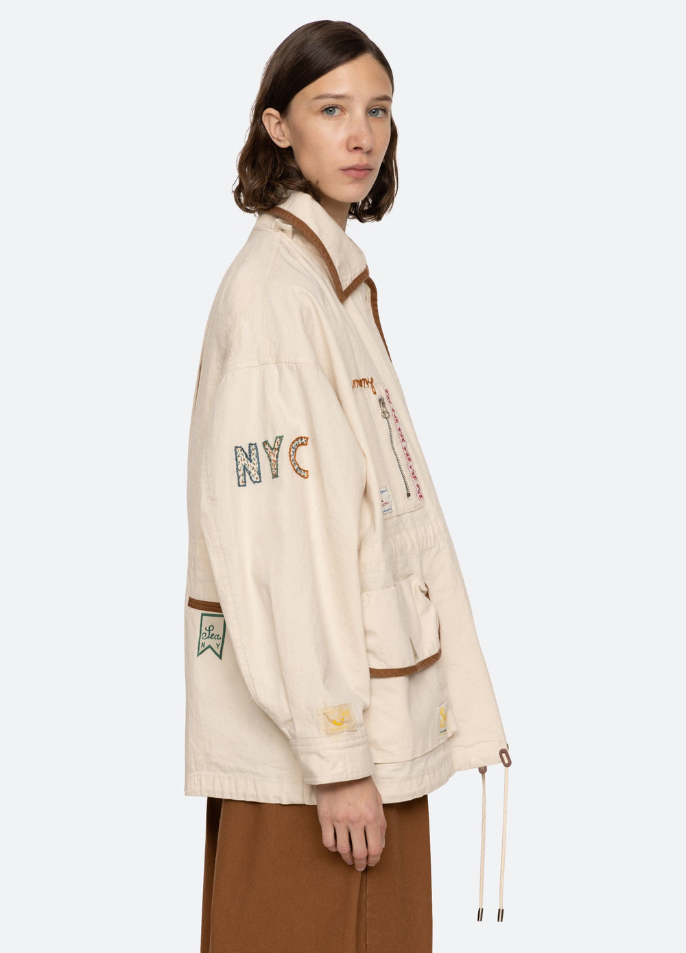 Carolyn Jacket Cream|Navy