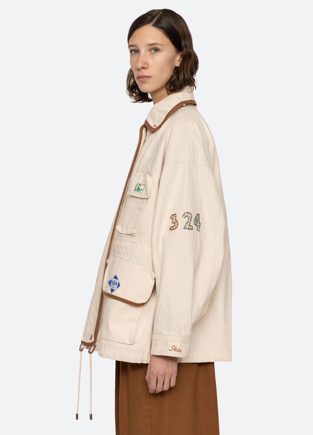 Carolyn Jacket Cream|Navy
