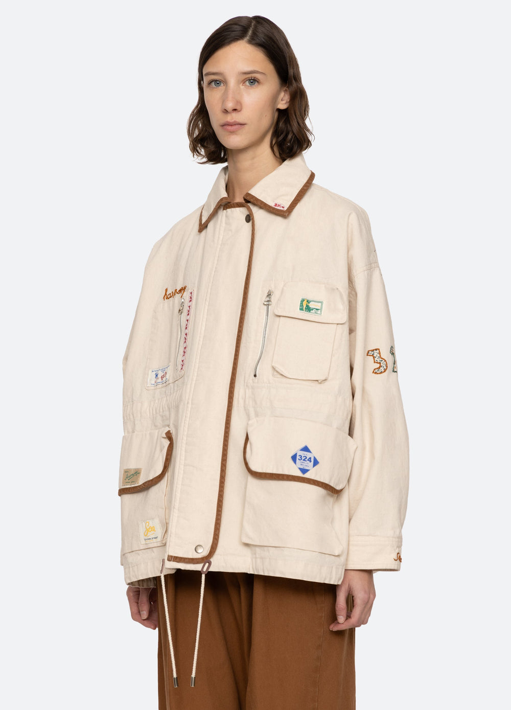 Carolyn Jacket Cream|Navy