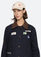 Carolyn Cap Cream|Navy