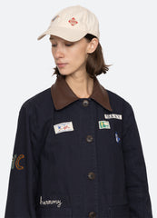Carolyn Cap Cream|Navy