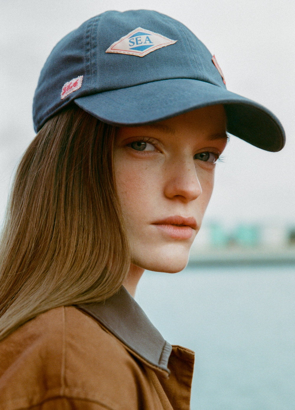 Carolyn Cap Cream|Navy