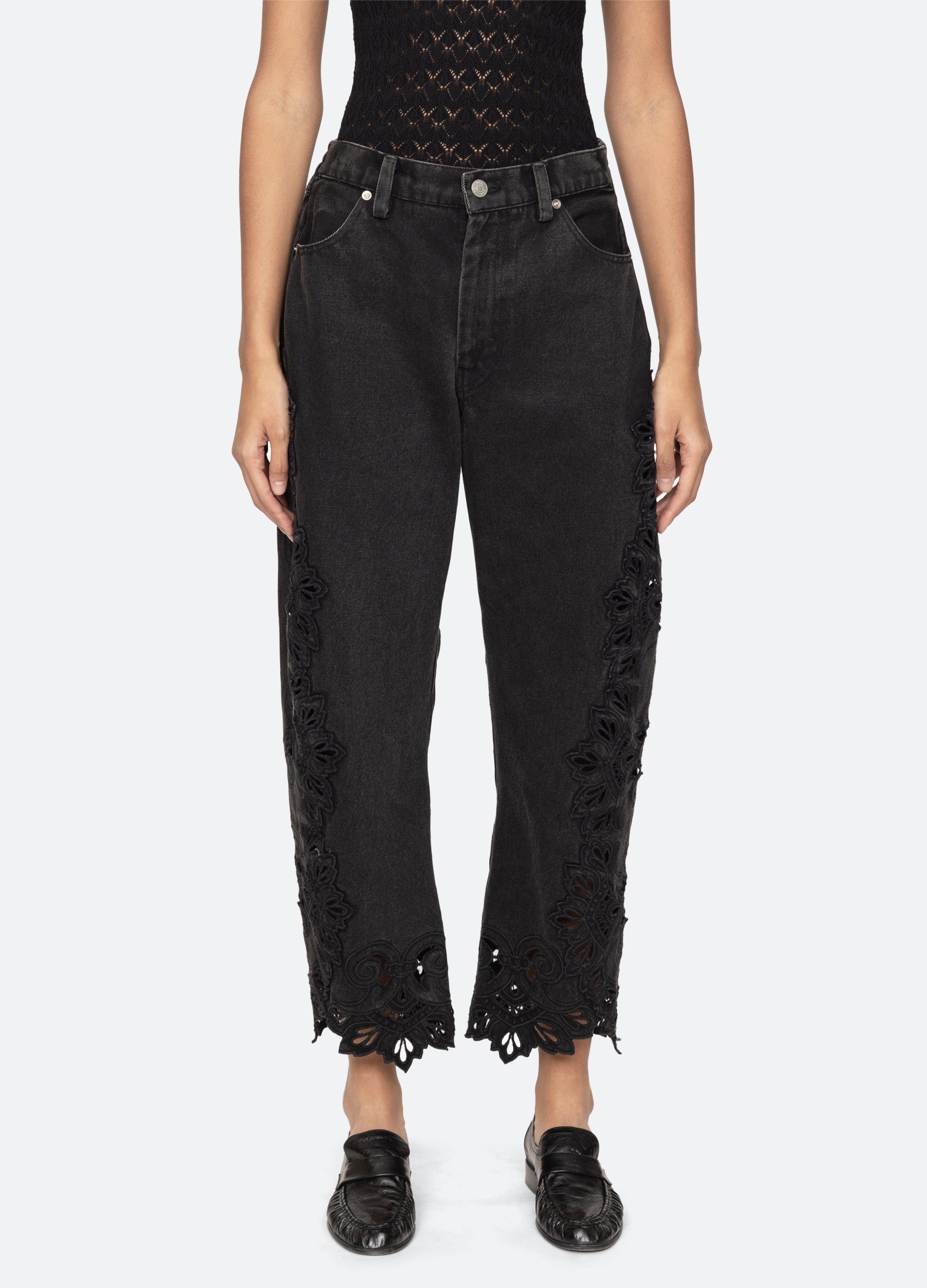 Cavina Jeans Black|White